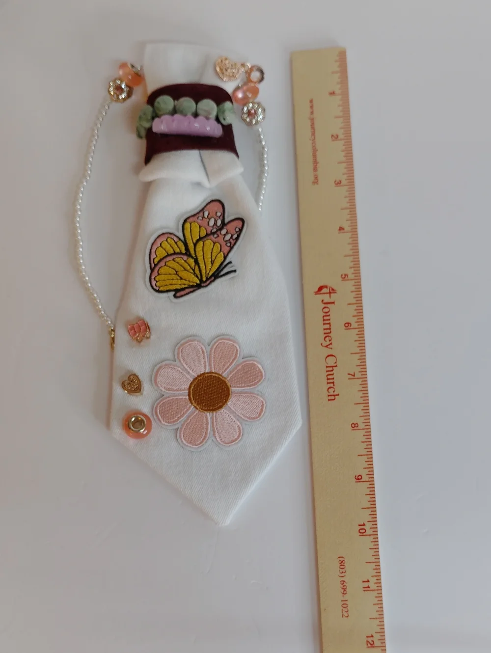 White Denim Necklace Necktie